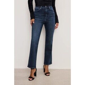 NWT Good American ALWAYS FITS GOOD CURVE STRAIGHT JEANS Indigo744